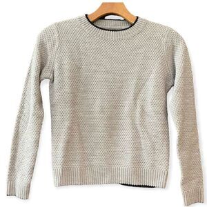 Blanc NYC Sz NWT MD Girls Gray Wool Crew Chunky Knit Pullover Sweater